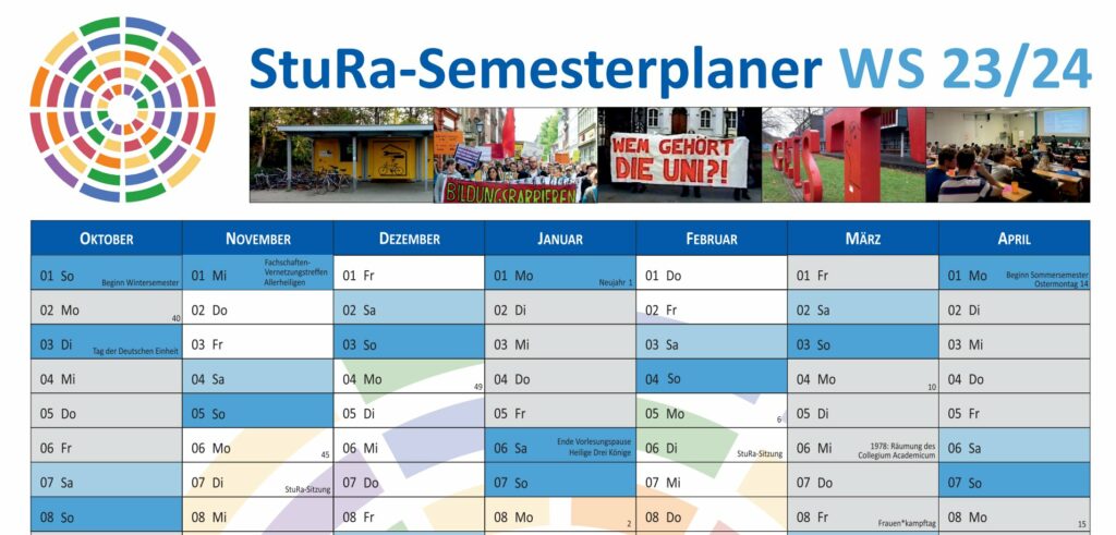 Semesterplaner Wintersemester 23/24